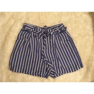 High waisted tie stripe short Ann Taylor